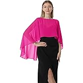 Hotshawl Capelets for women Chiffon Cape Shawls and Wraps for Evening Dress Wedding Capes Cover Up