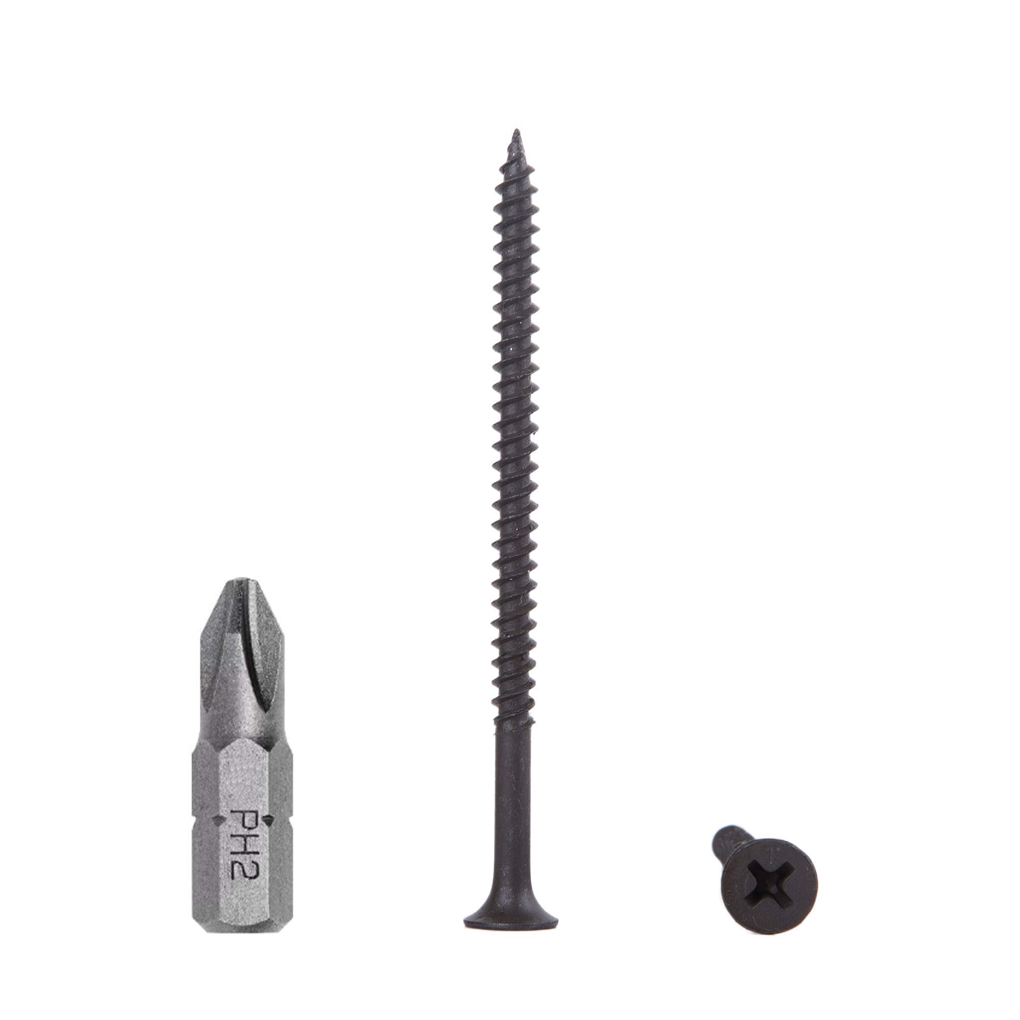 (Pack of 50 pcs) Black Phosphate Carbon Steel 4.2 x 70 mm Drywall Screws, Phillips Bugle Head, Fine Thread, Drywall Sheetrock Fasteners (50, 4.2 x 70 mm)