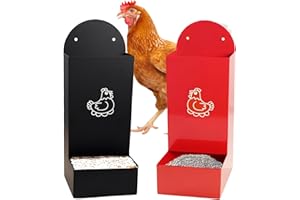 2Pcs Chicken Oyster Shell Feeder, Grit Feeder Metal Chicken Feeders, Chickens coop Accessories Automatic Chickens Feeders No 