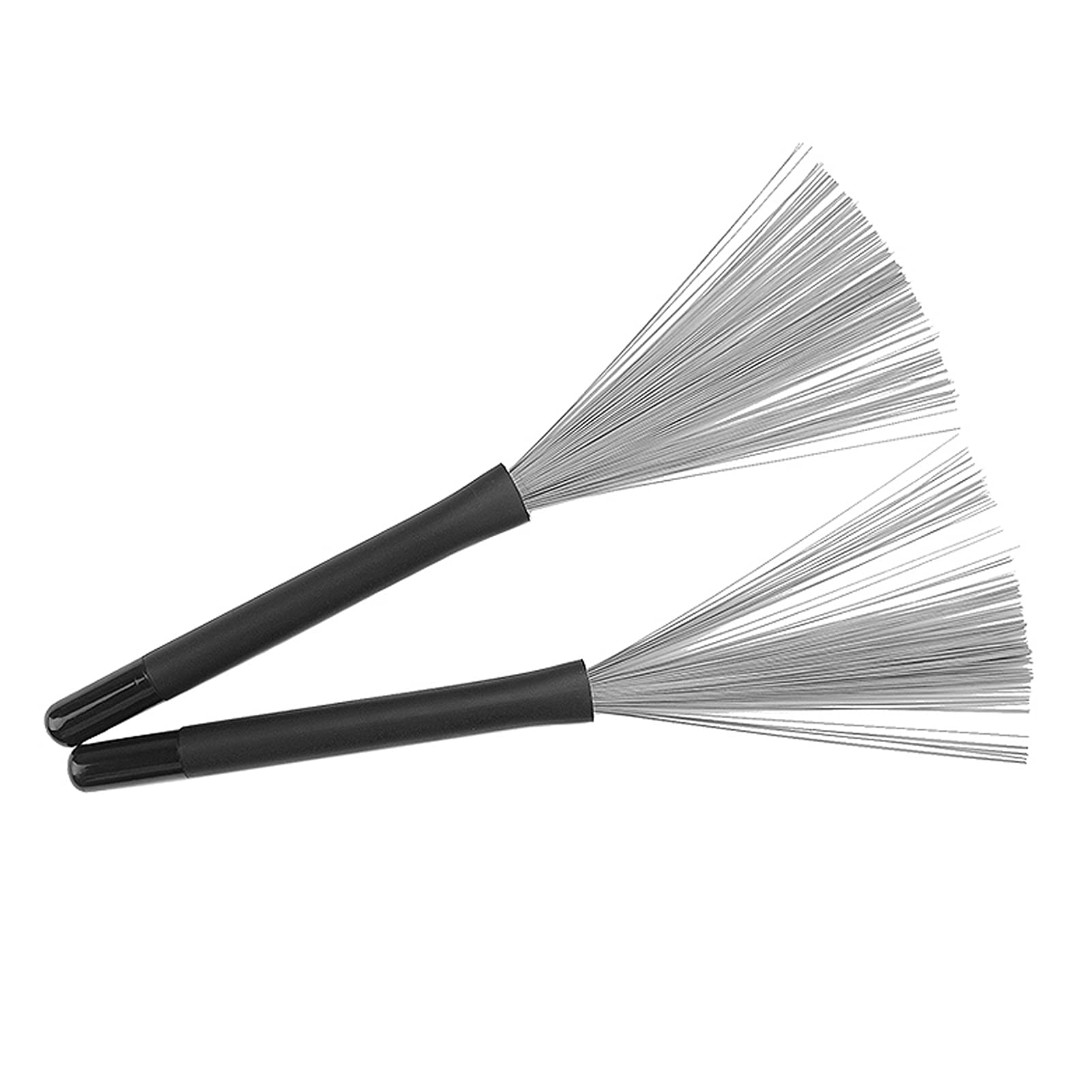 Drum Brushes,2 PCS Retractable Drum Brush,Retractable Long handled Wire Brushes,Stainless Steel Drum Stick Brush with Comfortable Rubber Handles,Jazz Drum Brushes for Rock Jazz Folk Drum Sticks