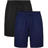 EA'S SECRET Mens Pajama Shorts Bamboo Drawstring Men's Sleep Shorts Soft Lounge Pajama Bottoms with Pockets 2 Pack