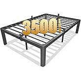 yookare 14 Inch Queen Metal Platform Bed Frame with Round Corner and Mattress Retainers, 3500lbs Heavy Duty Steel Slats Support, No Box Spring Needed, Easy Assembly, Noise Free