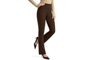 Rammus Womens High Waisted Dress Pants with Pockets Stretchy Business Casual Work Pants Bootcut Slacks for Office
