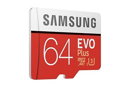 Samsung EVO Plus Grade 3, Class 10 64GB MicroSDXC 100 MB/S Memory Card with SD Adapter (MB-MC64GA/IN)
