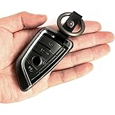 LAGIPA For BMW Key Fob Cover Case Key Chain Holder Protector For BMW X1 X2 X3 X5 X6 X7, 1 2 3 5 6 Series, Premium Clear TPU, Thin, Durable (Transparent Black)