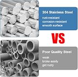 OFFCUP 5mm x 250mm Stainless Steel Round Rods 2pcs view 5