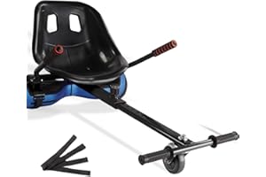 HISHINE Hoverboard Seat Attachment 265lbs Capacity, 26"-34.5" Adjustable Length Hover Board Go Kart Accessory w/Comfortable&Sturdy Seat,Go Cart Compatible with 6.5” 8” 10” Hoverboard,Kids Adults