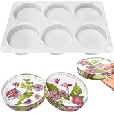 RESINWORLD 6-Cavity Deep Round Coaster Molds, 4 Inches Coaster Silicone Molds for Epoxy Resin, Coaster Resin Molds for Flower Bouquet Preservation
