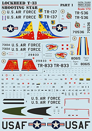 DECAL FOR AIRPLANE LOCKHEED T-33 