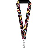 Buckle-Down Lanyard-1.0"-Flying Owls W/Leaves Black/Multi Color