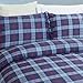 Vaulia Lightweight Microfiber Duvet Cover Set, Plaid Printed Pattern Design, Blue - Queen