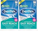 DenTek Complete Clean Easy Reach Floss Picks 75 ct Pack of 2 Fluoride Coating