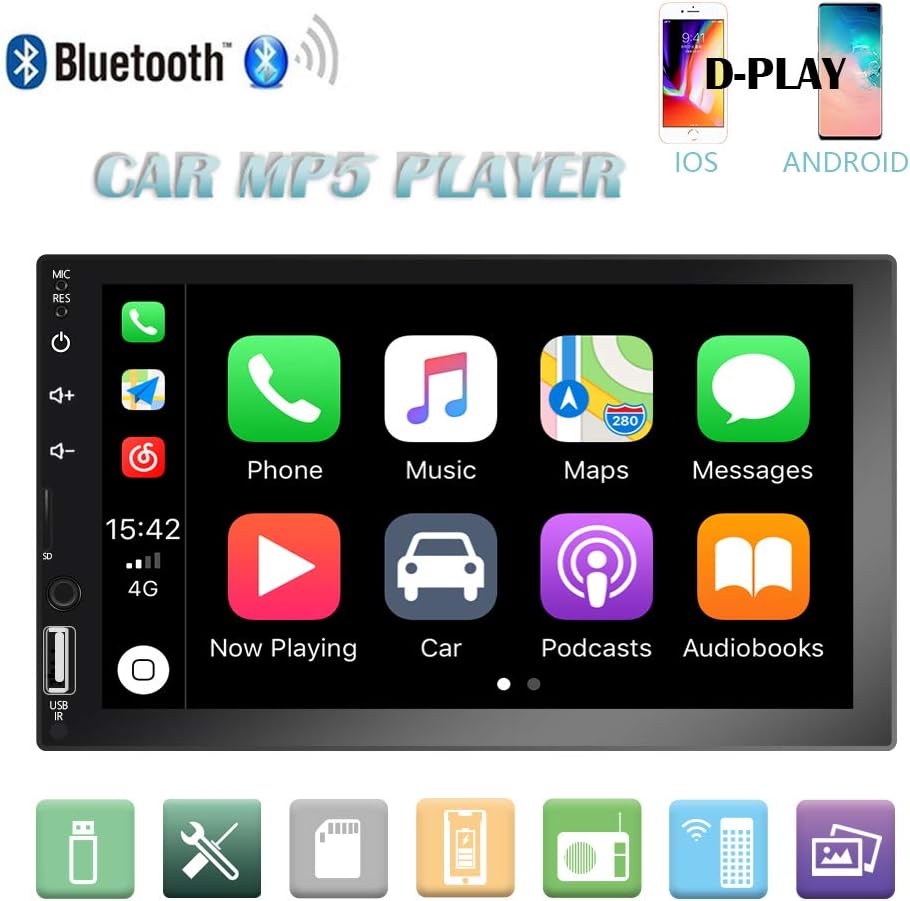 Car GPS Navigation Integrated Machine 7 inch HD TFT Touch Screen Voice Car Navigation System Free Updates UK and EU Maps