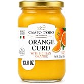 CAMPO D'ORO - Sicilian Orange Curd, 13.8 oz (390 g), Made with fresh orange juice, eggs and butter, Product of Italy, 100% Natural, Non GMO