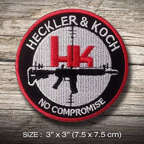 HK Patch Iron on DIY Decorate Clothing Vest Jacket Coat Hat Cap T-Shirt Denim Jean Bag Skirt Hobby Gift, BB Gun Military