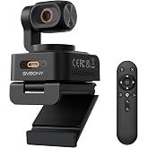SVBONY SVN W2 4K PTZ Webcam,1/2" CMOS Sensor,AI Tracking &amp; Auto-Framing | 6X Zoom,Gesture &amp; Remote Control,HDR Video,Dual Noise-Canceling Mic,Compatible with Zoom/Teams/Google for Streaming, Meetings