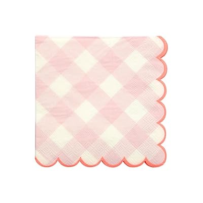 Meri Meri Pink Gingham Small Napkins