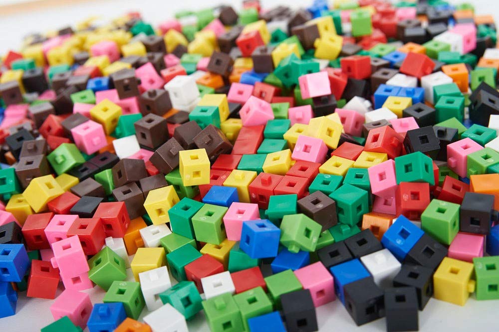 a2bsales 100 x 1cm Cubes - Counting Interlocking Snap Building Maths Home Early Learning