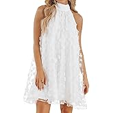 VIMPUNEC Womens Summer Halter Mini A Line Swing Dress Wedding Guest Formal Cocktail Homecoming Dress