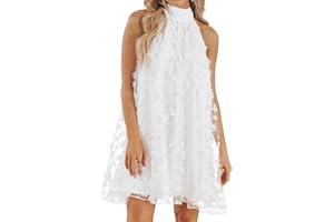 VIMPUNEC 2024 Womens Summer Wedding Guest Formal Dresses Cocktail Halter Swing Dress Cute A Line Mini Homecoming Dress