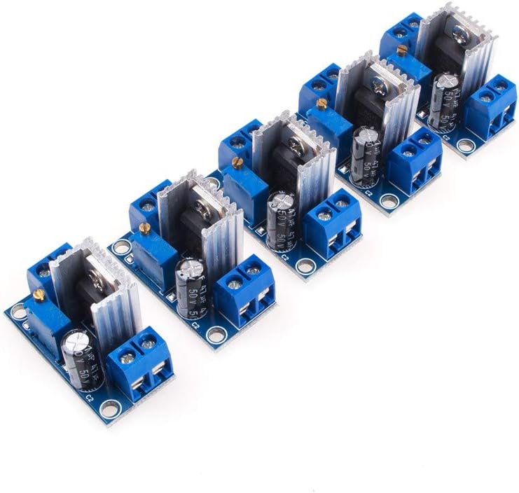 ANGEEK 5pcs DC-DC Converter Buck Step Down Circuit Board Module Linear Regulator LM317 Adjustable Voltage Regulator Power Supply