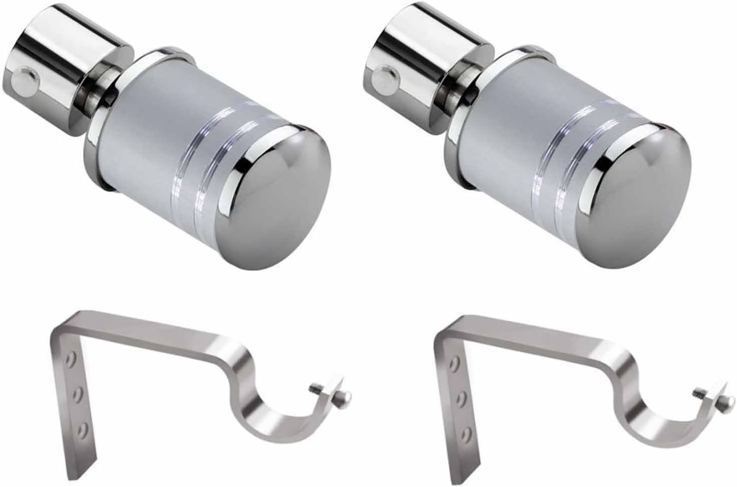 Starz 4-Piece Stainless Steel Curtain Bracket - Silver
