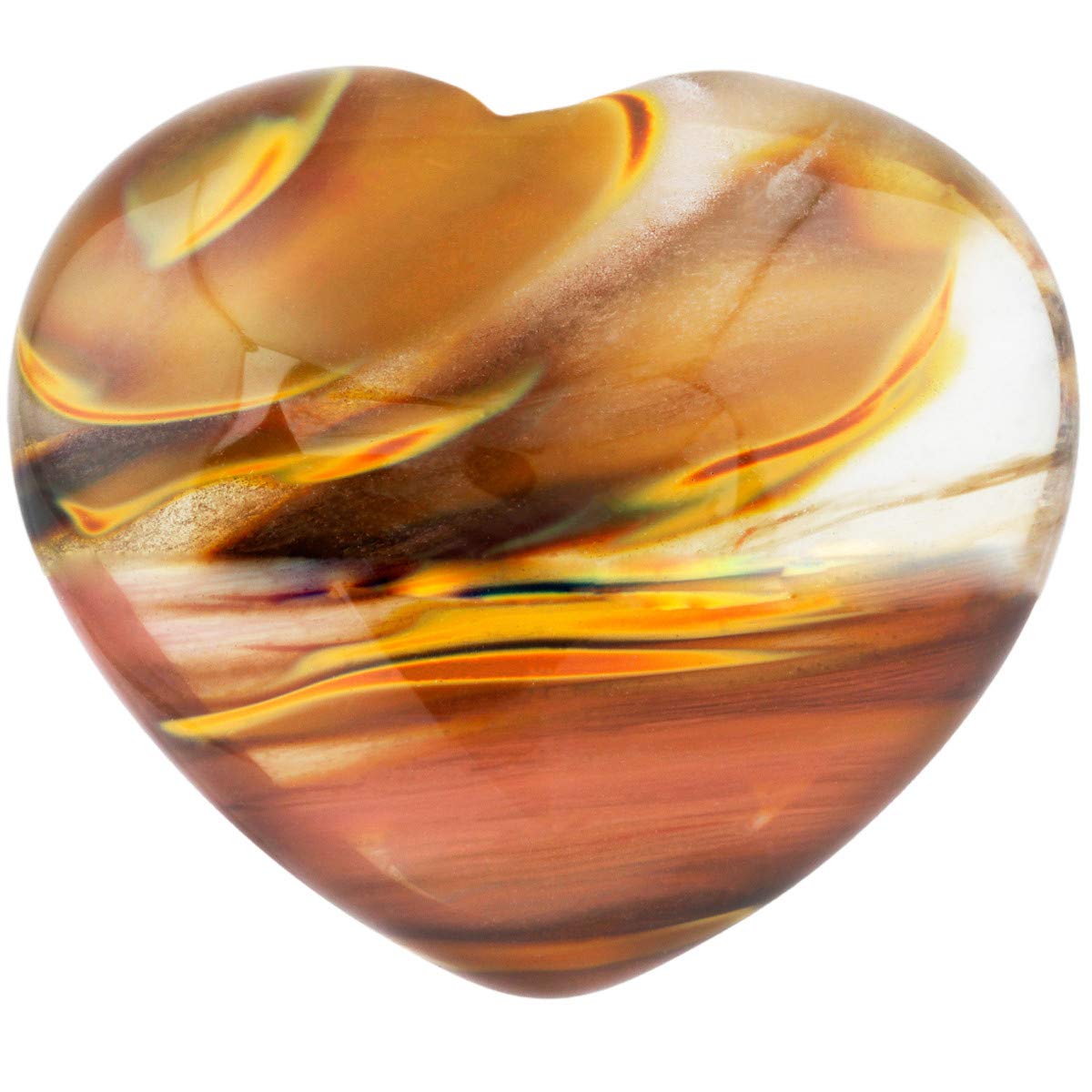 Nupuyai Volcano Cherry Quartz Heart Palm Worry Stone for Chakra Reiki, Healing Crystal Love Stone for Home Decoration 45mm