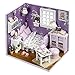 Cuteroom Dollhouse Miniature DIY Kit with Cover and LED Wood Toy Doll House Room