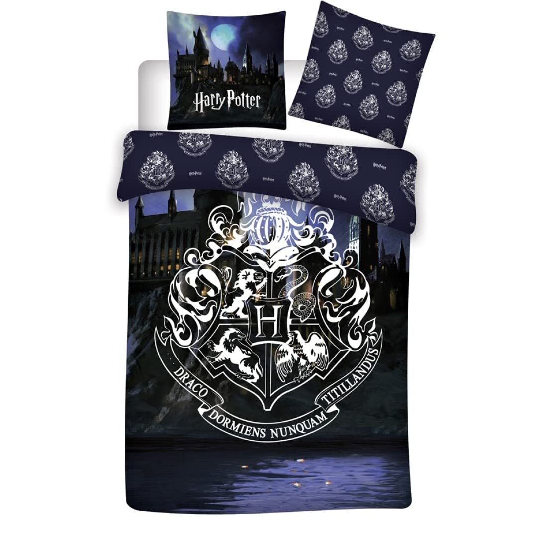 Aymax S.P.R.L. Harry Potter Hogwarts Bedding Set - Duvet Cover 140 x 200 cm + Pillowcase 63 x 63 cm