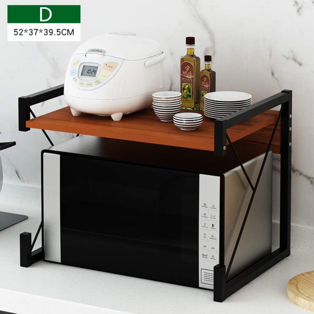 ZXCC Vendimia Microondas Cocina Almacenamiento Estantería, Espesar