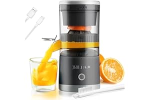 JLH Electric Citrus Juicer, Rechargeable Juicer Machines with USB and Cleaning Brush,portable electric Lemon Squeezer for Ora