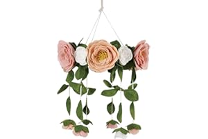 Sorrel + Fern Baby Crib Mobile (Felt Rose) - Baby Nursery Decor - Handmade Floral Decor for Girls - Crib Hanging Toy
