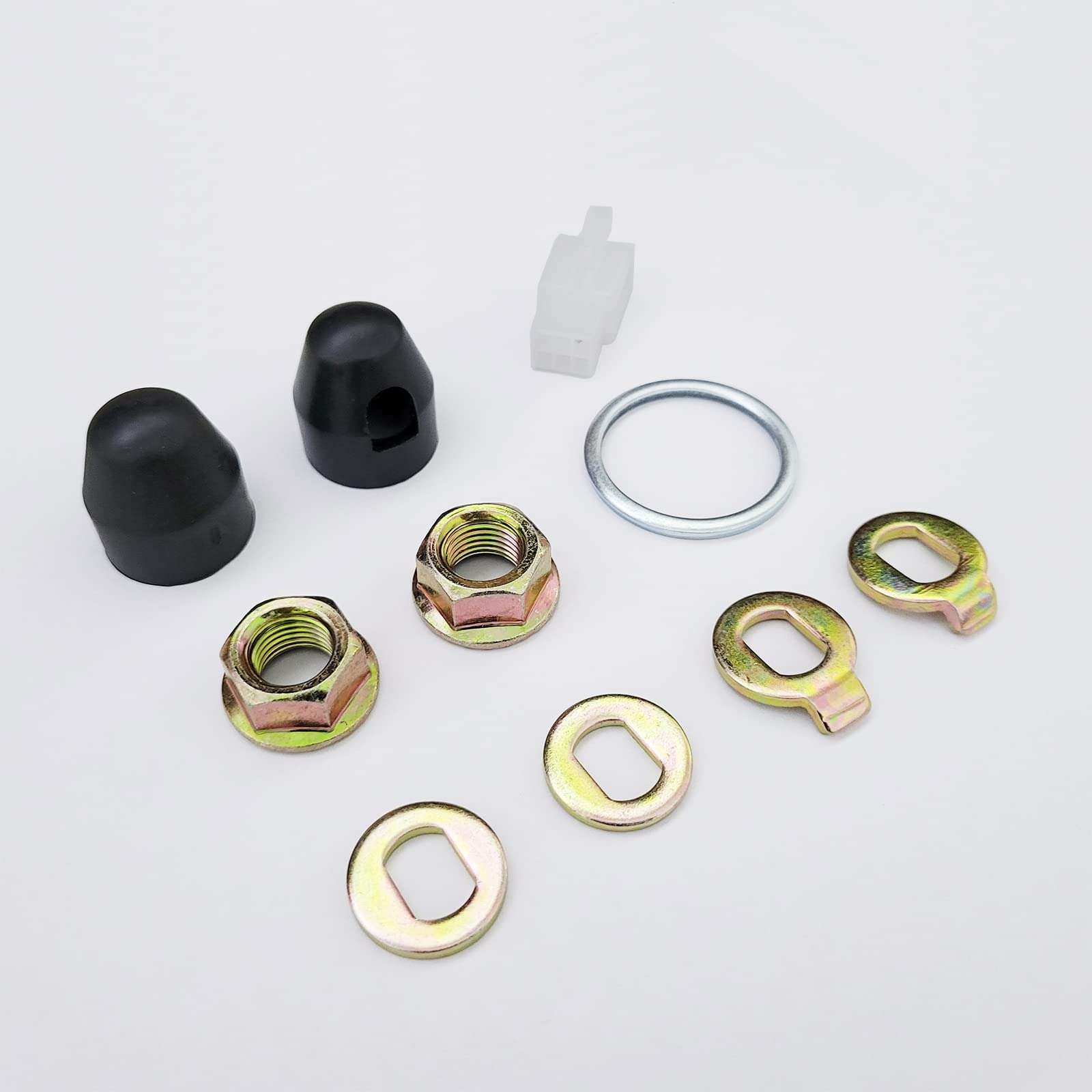 Photo 1 of Auto-plaza E-Bike M14 Shaft Hub Motor Nuts Bike Safety Washers Electric Bicycle Wheel Lock Nuts Motor Axle Bolt Screw Full Set