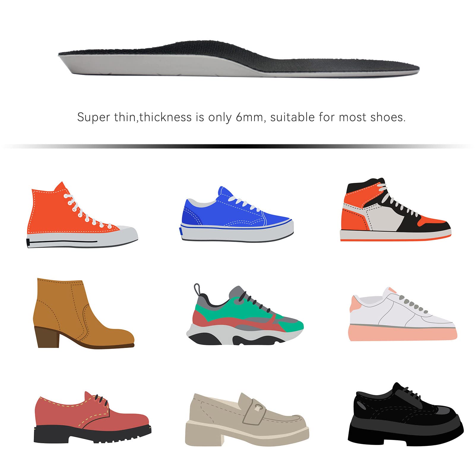 wakafit Airtag Holder Insoles for Kids and Old People, Airtag Case to Track Your Steps and Shoes (235mm-250mm), 235mm-250mm, 235-250mm, 235mm-250mm, One Size