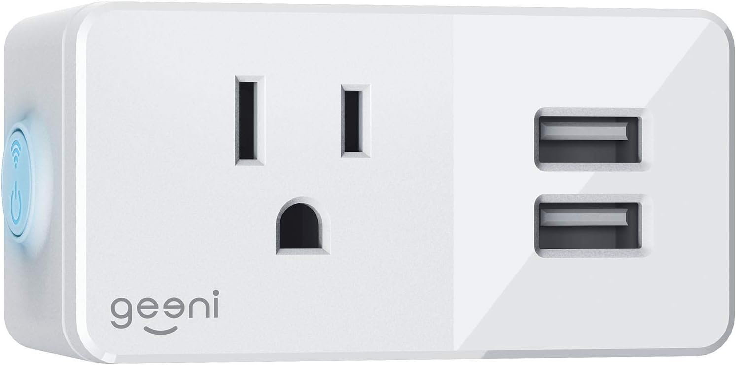 Geeni Switch Duo Double Smart Plug, White, 2 Outlets – No Hub Works with  Alexa, Google Assistant & Microsoft Cortana, Requires 2.4 GHz Wi-Fi - - 