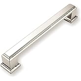 khtumeware 10 Pack 5 Inch Polished Nickel Cabinet Pulls Soild Square Drawer Pulls Kitchen Cabinet Hardware Zinc Knobs for Dre