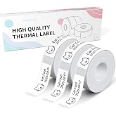 NADAIIN 3 Roll Label Maker Tape Refill 0.55"x1.57", White | 14x40mm Self-Adhesive Thermal Labels Sticker For N12 Label Maker For School Home Office Labeling,Black-on-White