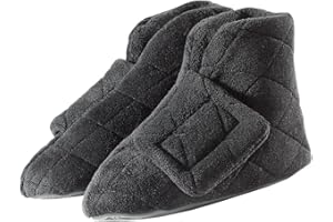 SILVERT'S ADAPTIVE CLOTHING & FOOTWEAR Silverts Diabetic Bootie Slippers for Women - Extra Wide Footwear for Seniors with Swollen Feet