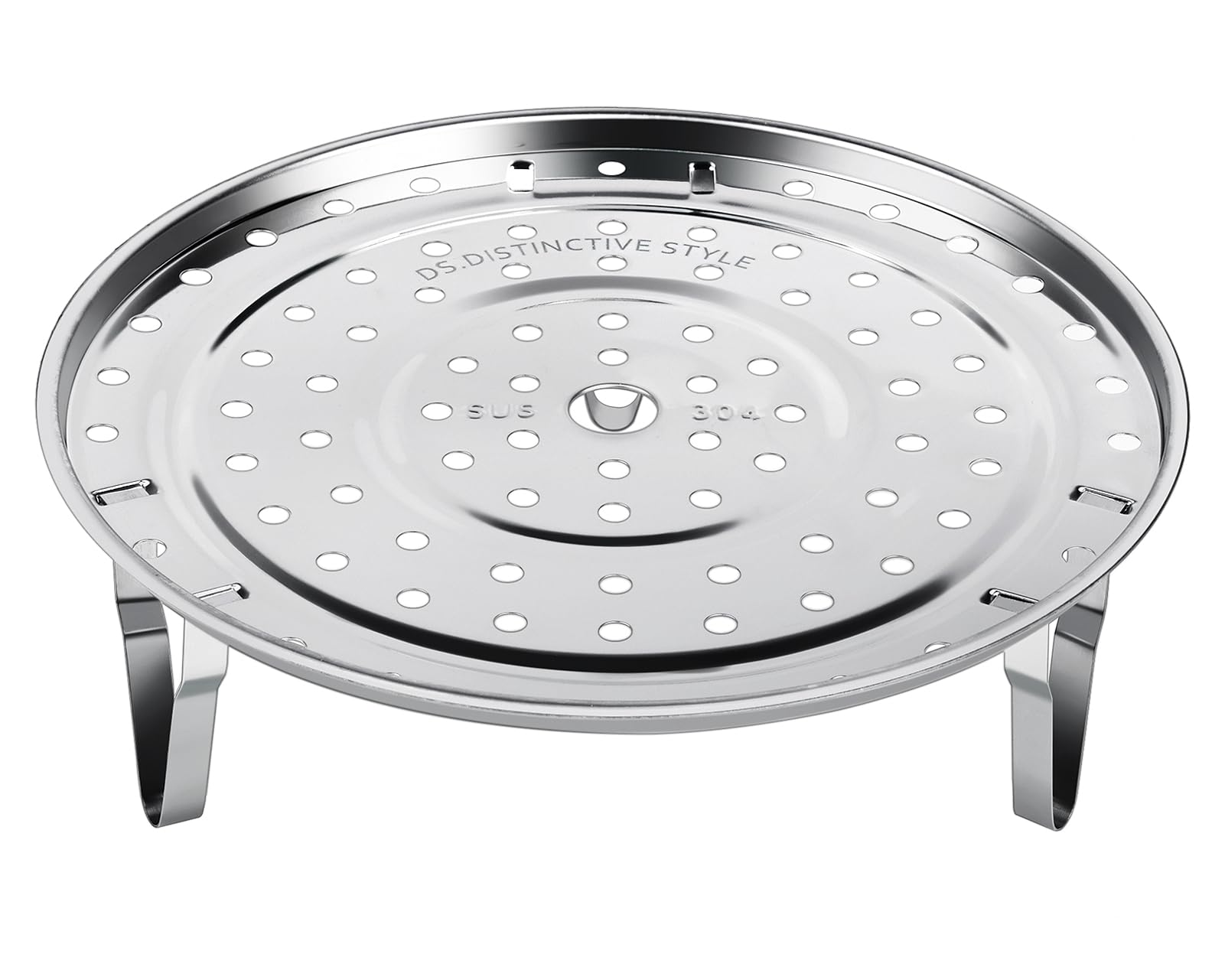 Steamer Rack 8.5/10.2 Inches 304 Stainless Steel Steaming Rack Steam Tray with Removable Legs for Steamer Cookware Instant Pressure Cooker Multi-functional Steamer Basket (21.5 cm)