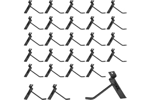 SINCHEEWAY 50 Pack Slatwall Hooks, Slatwall Accessory for Hanging, Slat Board Hook for Garage, Retail, Home, and Shop Display (Black, 4 Inch)