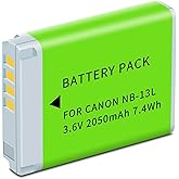 1-Pack NB-13L Battery Compatible for Canon PowerShot G7 X Mark II, G7 X, G1 X Mark III, G5 X, PowerShot G5X Mark II, G9 X, G9 X Mark II, SX620 HS, SX720 HS, SX730 HS, SX740 HS Digitial Camera