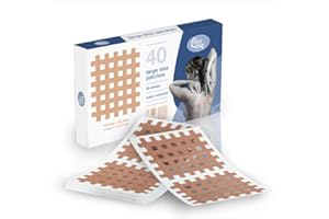 CURETAPE CrossLinq Acupressure Patches | Acupuncture Patch for Scars & Muscle Pain | Crosshatch Pain Patches | Non-Elastic Crosspatches | Large | (Pack of 40)
