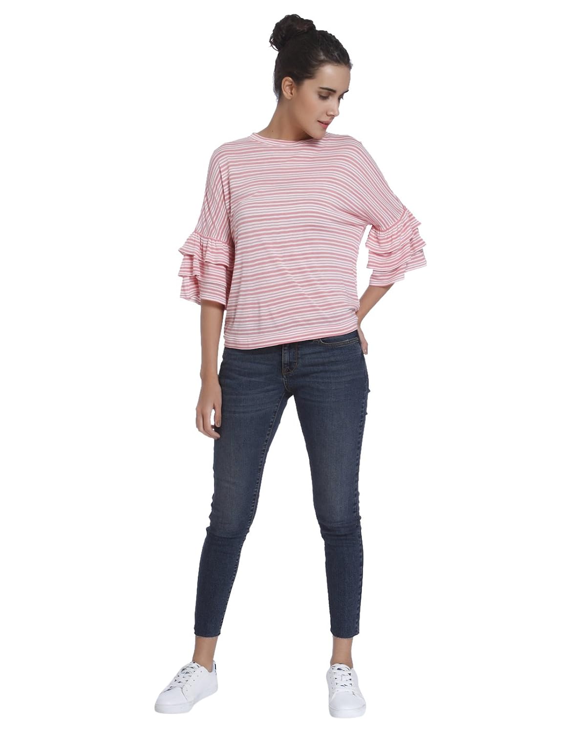 vero moda women's striped loose fit t-shirt