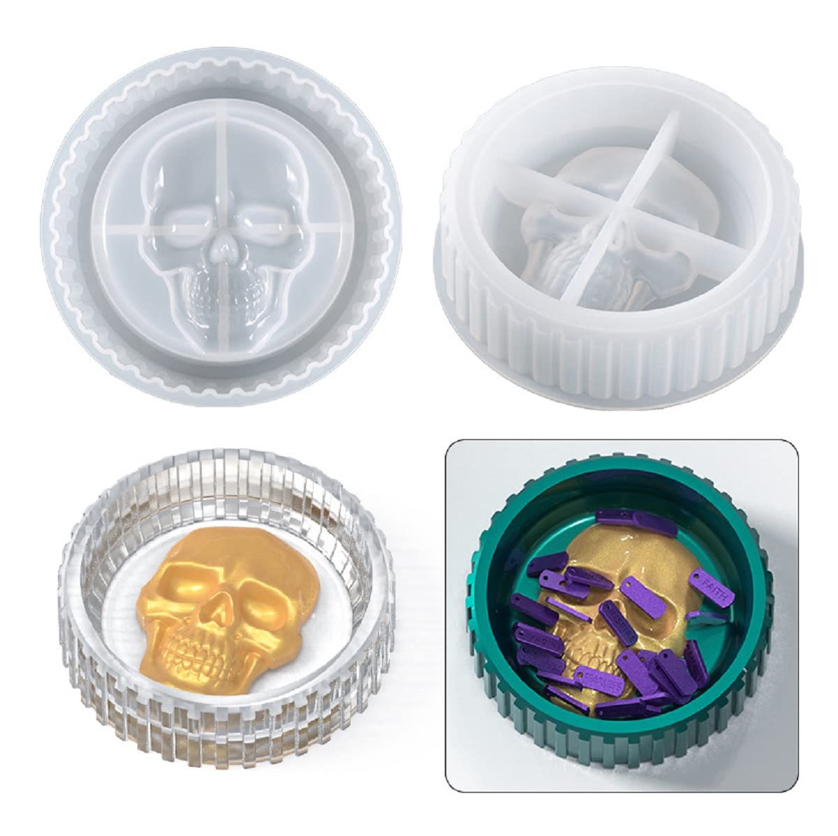 Yalulu Skull Ashtray Resin Mould Epoxy Resin Mould, Ashtray Mould Silicone Mould Casting Mould, Resin Silicone Moulds in Ashtray Resin Casting Mould, Ashtray Mould for Resin