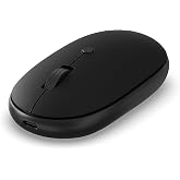 Satechi OntheGo Bluetooth Mouse, Connect Up to 3 Devices, for Laptop, Black | USB-C rechargeable battery, compact &amp; portable, for laptop, computer, tablet