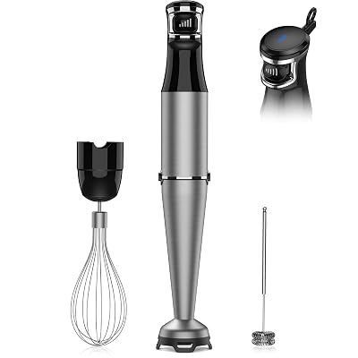 Turelar Immersion Blender Handheld 1100W - 3 in 1 Hand Blenders Set with Trigger Speed Control Emulsion Stick with Whisk and Milk Frother, Emulsifier for Kitchen for Soup, Smoothie, Puree