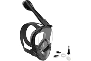Jwintee Full Face Snorkel Mask, Diving Mask for Kids and Adults,180° Panoramic View Snorkel Mask with Camera Mount, Safe Breathing, Anti-Leak&Anti-Fog