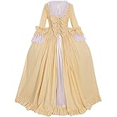 CosplayDiy Women's Queen Marie Antoinette Rococo Ball Gown Victorian Dress Costume Yellow