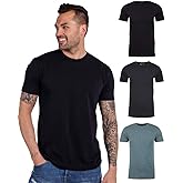 INTO THE AM Men's T-Shirts Soft Cotton Blend Crew Neck Tee S - 4XL Athletic Fit Plain & Logo Basic T-Shirt for Men