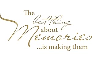 Decaltor Gold 22" x10" Best Thing About Memories Quotes Sayings Words Art Decor Lettering Vinyl Wall Art Inspirational Uplifting